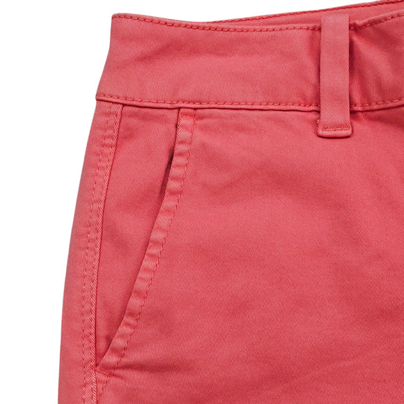 NWT American Eagle Shorts Womens Size 4 Coral Twill Midi Super Stretch Low Rise - Picture 3 of 14
